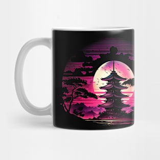 Pagoda Synthwave vibe Mug